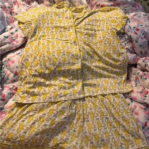 Roller Rabbit Yellow Monkey Print Pajama Set